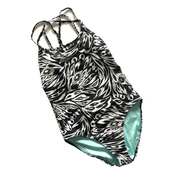 Spyder Women’s Medium Black and White One Piece Swimsuit with Strappy Details - Picture 1 of 10